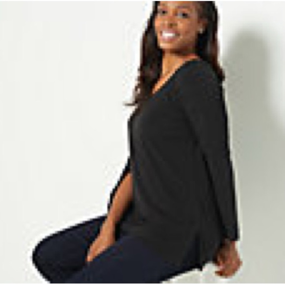 Susan Graver Liquid-knit split-sleeve tunic